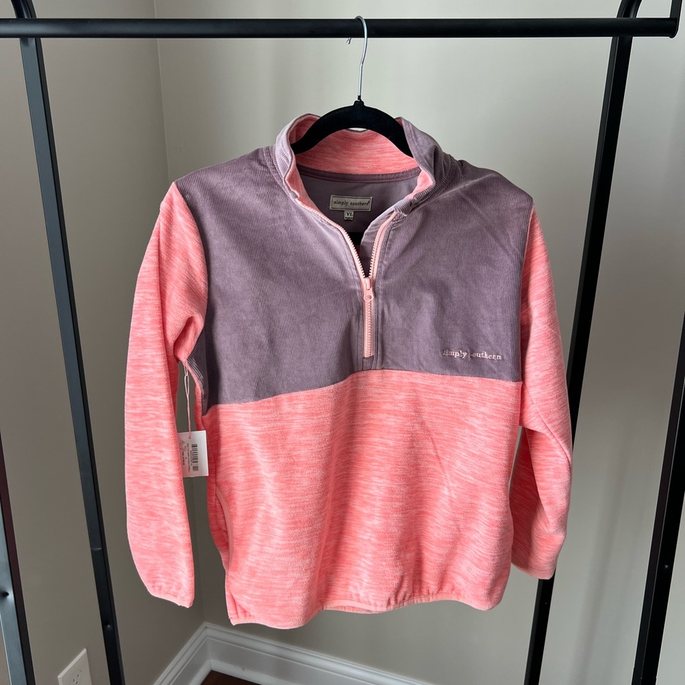 NWT Simply Southern Kids half zip Jacket size large - Picture 2 of 2